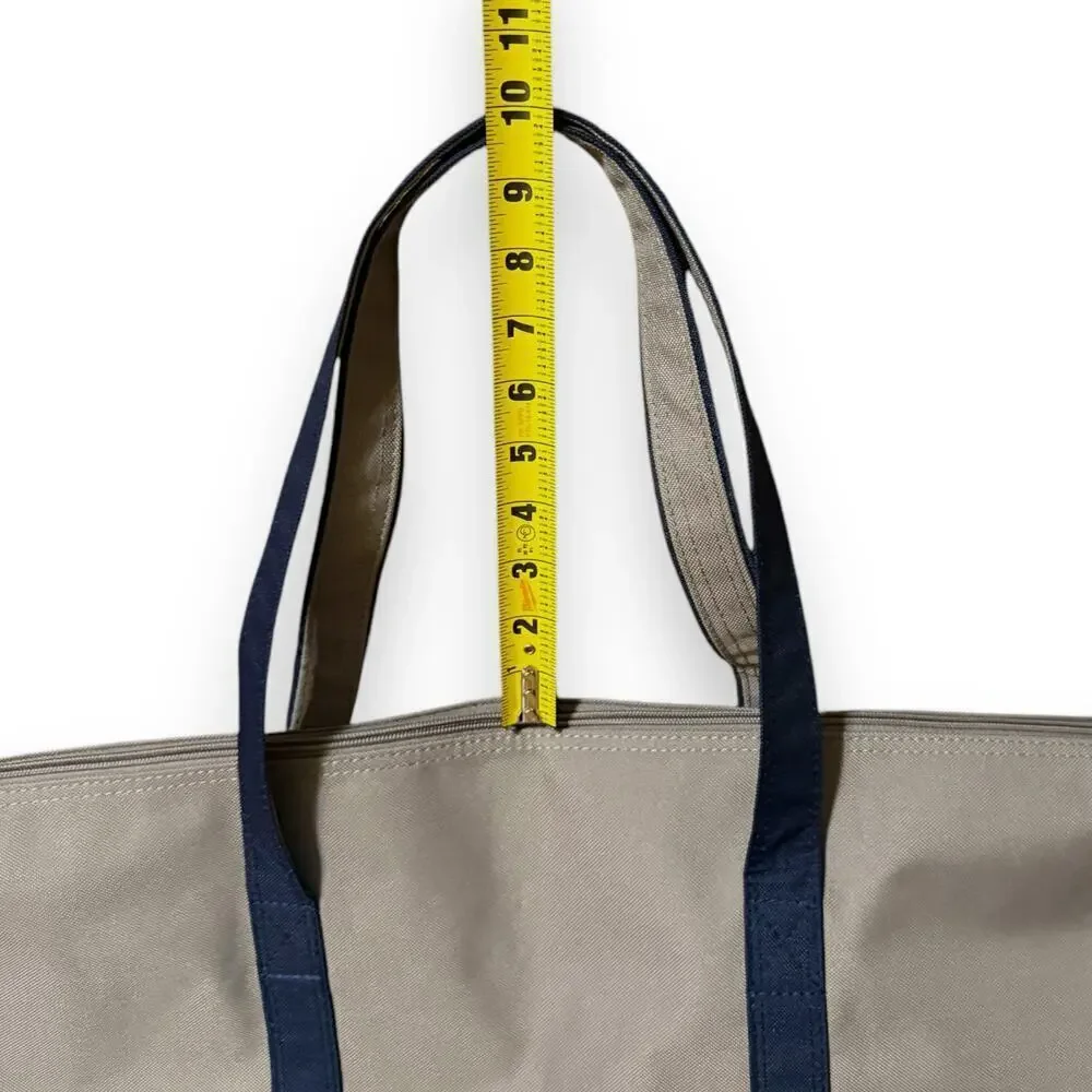 Samsonite Shoulder Bag Tan Blue Zip Closure Travel Pool Gym 16 in x 23 in